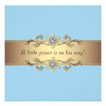 Blue Baby Boy Prince Shower Personalized Invites