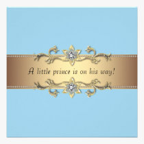 Blue Baby Boy Prince Shower invitations