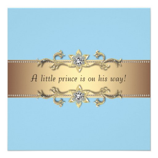 Blue Baby Boy Prince Shower Personalized Invites