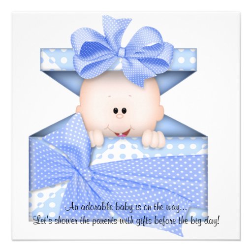 Blue Baby Boy Shower Invitation or Announcement