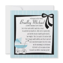 Blue Baby Buggy Invite
