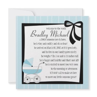 Blue Baby Buggy Invite