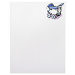 blue baby buggy personalized letterhead