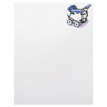 blue baby buggy personalized letterhead