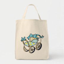 blue baby buggy tote bags