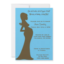 Blue Baby Bump Invitation