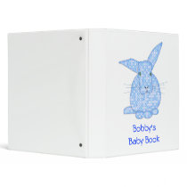 Blue Baby Bunny Vinyl Binders