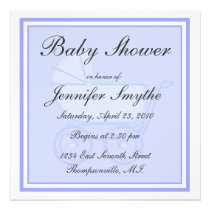 Blue Baby Carriage Baby Shower Invitation invitations