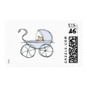 Blue Baby Carriage postage by InviteDesigner_com Blue Baby Carriage postage