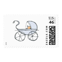 Blue Baby Carriage Postage Stamps