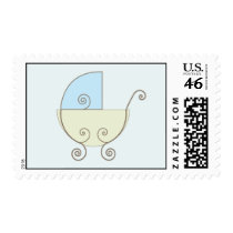 Blue Baby Carriage Postage Stamp
