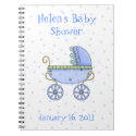 Blue Baby Carriage Shower Notebook