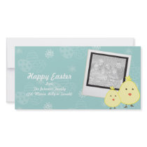 Blue Baby Chick Easter Photo Cards