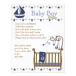 Blue Baby Crib Custom Announcement