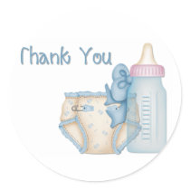 Blue Baby Diaper & Bottle Stickers