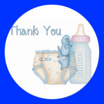 Blue Baby Diaper & Bottle Stickers