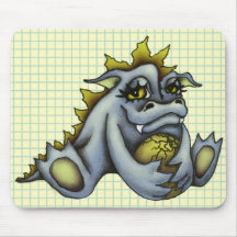 Blue baby dragon mousepads