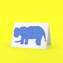 Blue baby elephant card