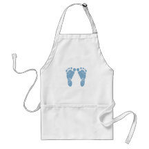 Blue baby footprints apron