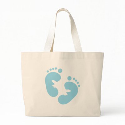 Blue Baby Footprints  Tote Bags by new_baby