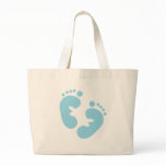 Blue Baby Footprints  Tote Bags