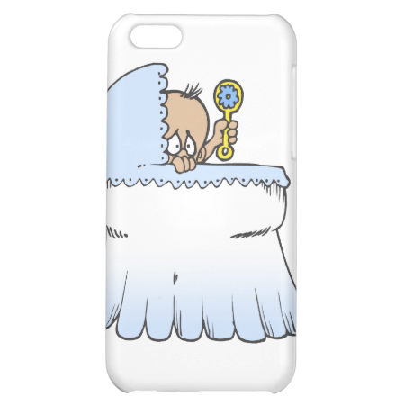 blue baby in bassinet cover for iPhone 5C
