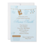 Blue Baby Laundry Boy Baby Shower Invites