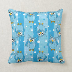 Blue Baby Polka Dotted Owl Pillows