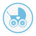 Blue Baby Pram Icon Sticker Sheet sticker