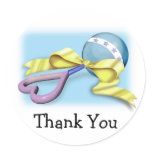 Blue Baby Rattle It's A Boy Sticker