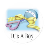 Blue Baby Rattle It's A Boy Stickers