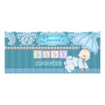 BLUE BABY SHOWER  Damask Invitation
