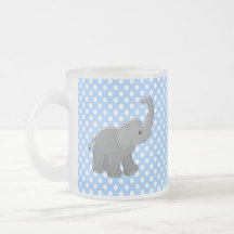 blue baby shower elephant coffee mug
