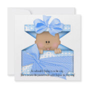 Blue Baby Shower Invitation African American