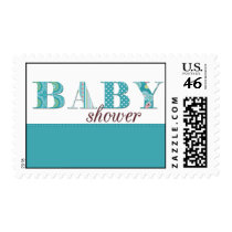 Blue Baby Shower Postage Stamps