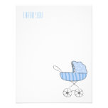 Blue Baby Stroller | Flat Thank You Note Cards Invitations
