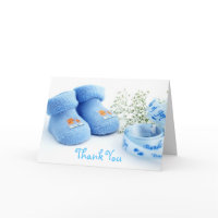 Blue Baby Thank you Card card