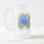 Blue Bachelor Button Frosted Mug