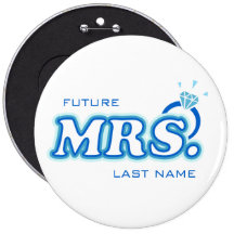 Blue Bachelorette "Future Mrs." Customizable Pin
