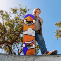 blue background, Fish Gold Vero Beach 2010 The ... Skate Deck