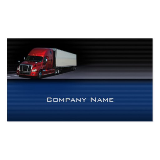 Blue Background Red Truck Business Card (front side)