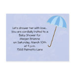 Blue Background with Umbrella Baby Shower Invitati Post Card
