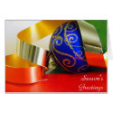 Blue Ball and Ribbon Greeting Card