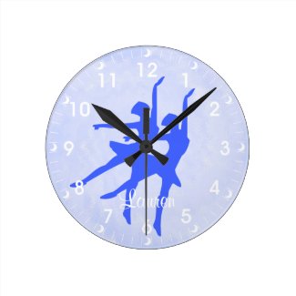 Blue Ballerina Personalized Wall Clock