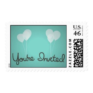 Blue Balloon Invited Stamps stamp