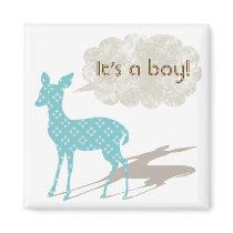 Blue Bambi Baby Announcement Magnet