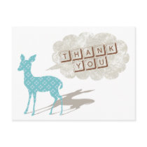 Blue Bambi Thank You Postcard