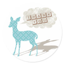 Blue Bambi Thank You Sticker