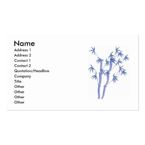Blue bamboo business card (front side)