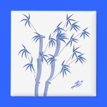 Blue bamboo magnets